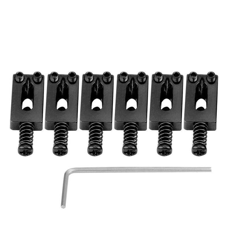 6 Pcs Electric Guitar Tremolo Saddles Bridge for Electric Guitar Replacement with Wrench Black