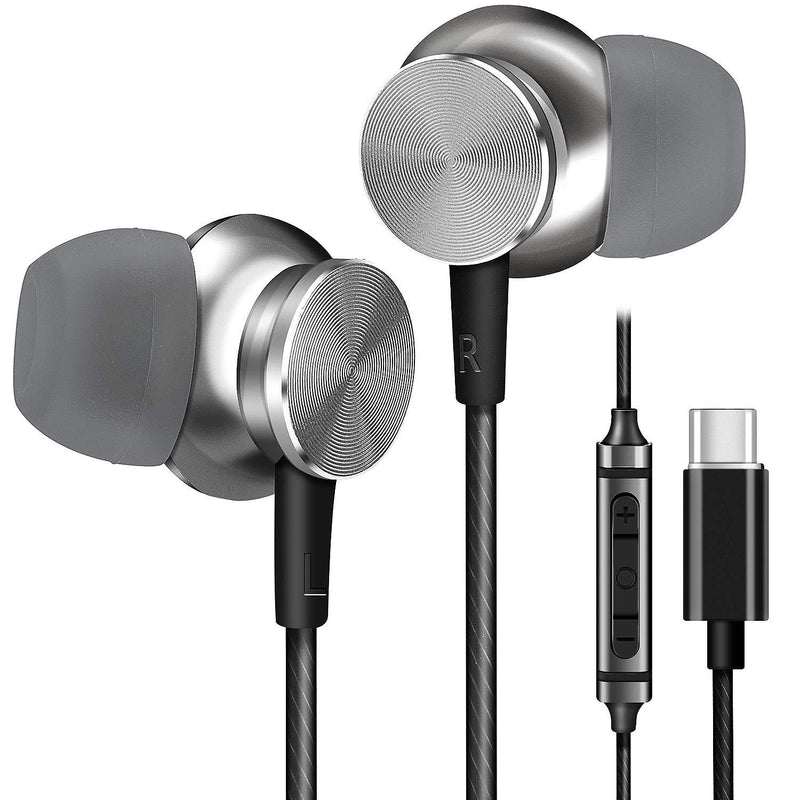 Betron BS10C Earbuds with Microphone Type C Earphones Noise Isolating in Ear Headphones Bass Driven Sound Compatible with Only Samsung Cell Phones with USB C Connection