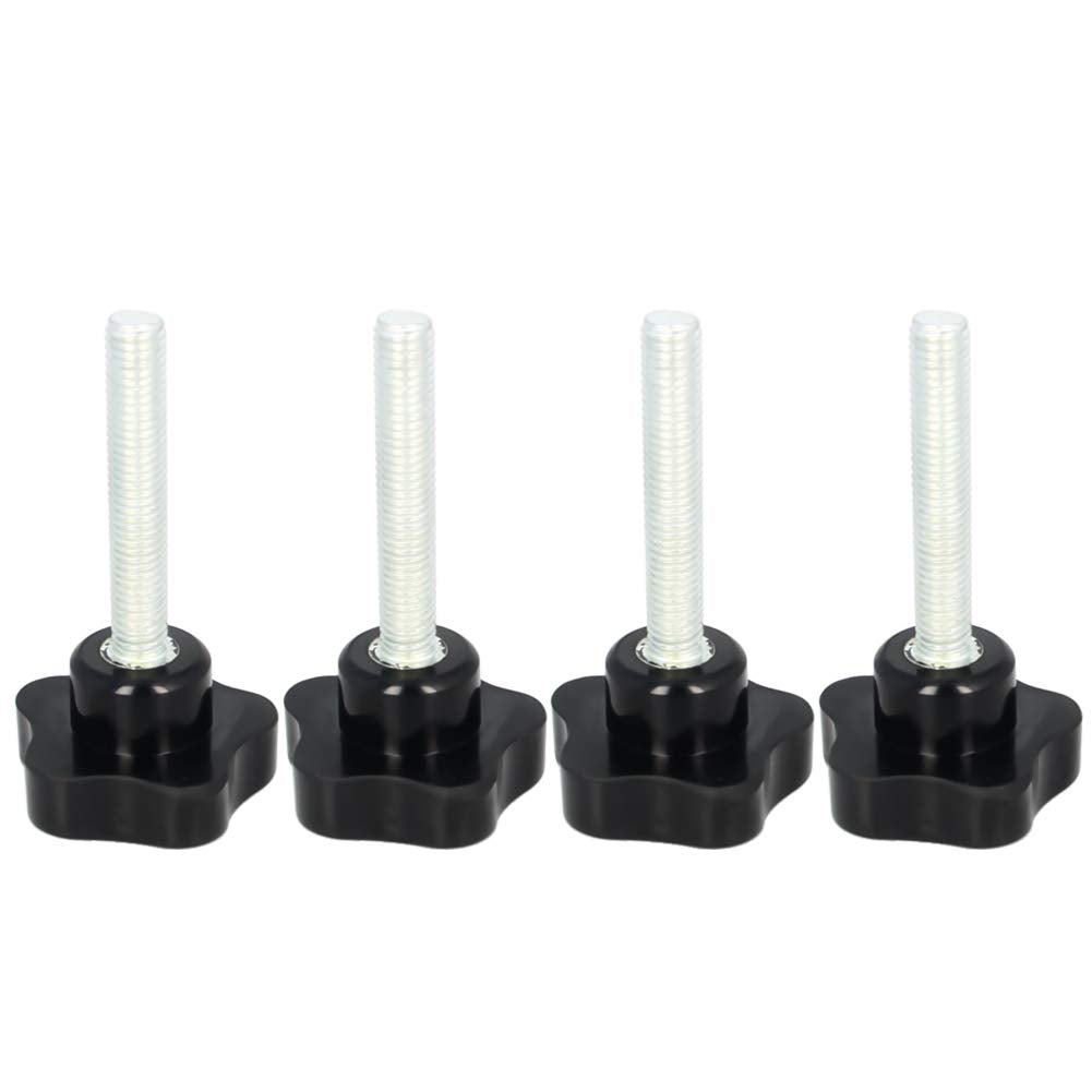 Othmro Black 10mm(M10) x 50mm Thread Replacement Star Hand Knob Tightening Screws 4Pcs M10x60