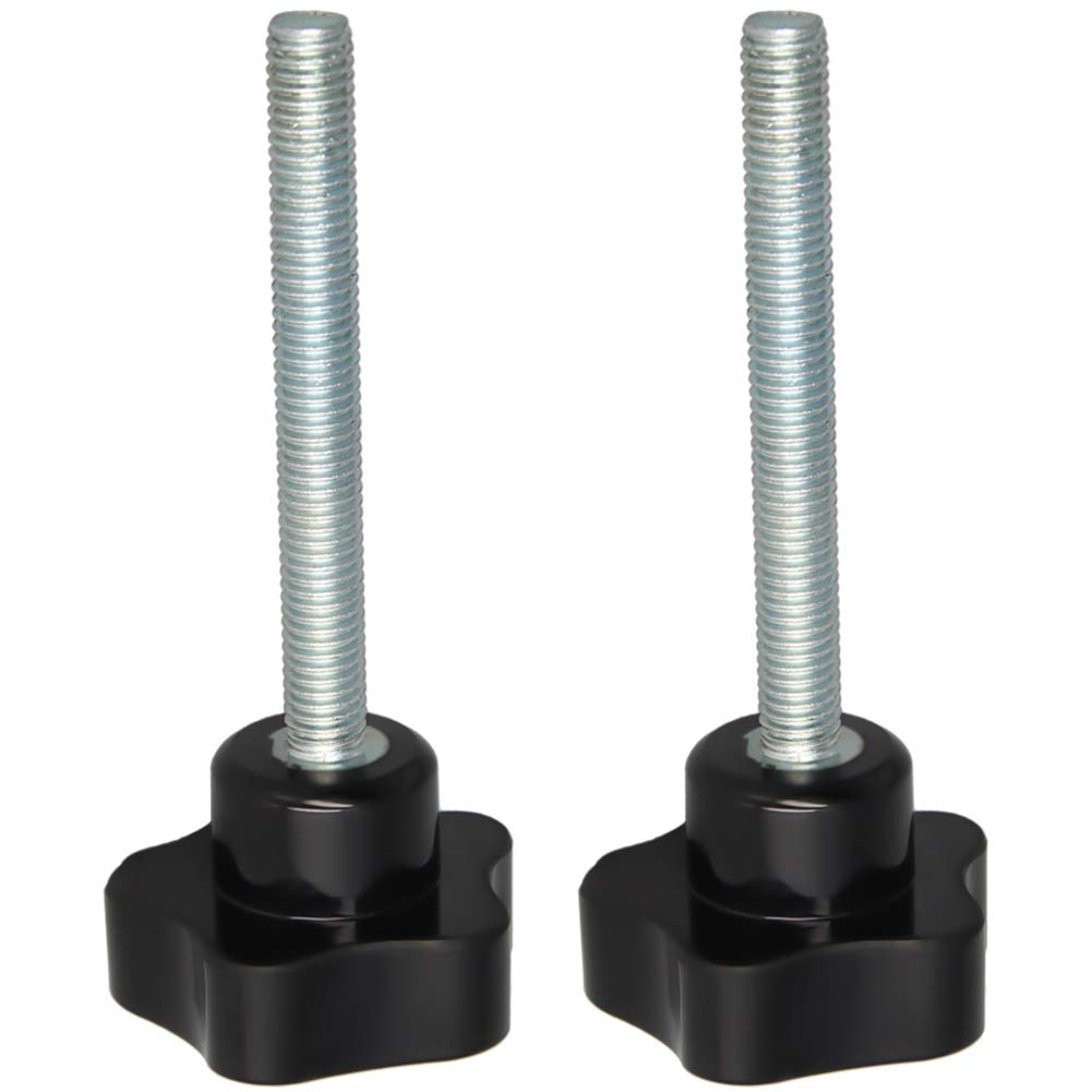 Othmro 2Pcs Black 8mm(M8) x 40mm Thread Replacement Star Hand Knob Tightening Screws