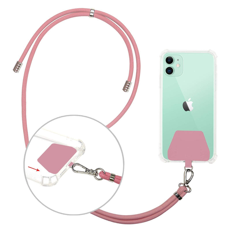 takyu Phone Lanyard, Universal Cell Phone Lanyard with Adjustable Nylon Neck Strap, Phone Tether Safety Strap Compatible with Most Smartphones with Full Coverage Case (Black) Pink