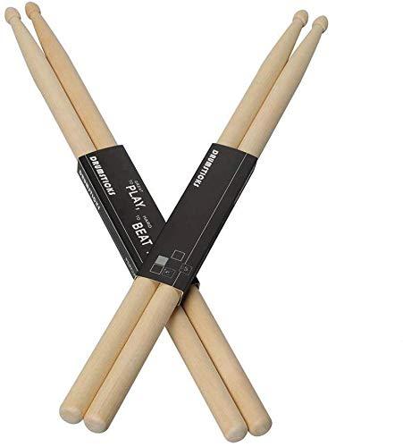 MEW 5A Drumsticks, 2 pair Drum Sticks with Maple Wood Drumsticks Oval Tip Fit for Kids Adult Beginner