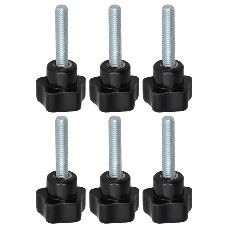 Othmro Black 6mm(M6) x 25mm Thread Replacement Star Hand Knob Tightening Screws 6Pcs