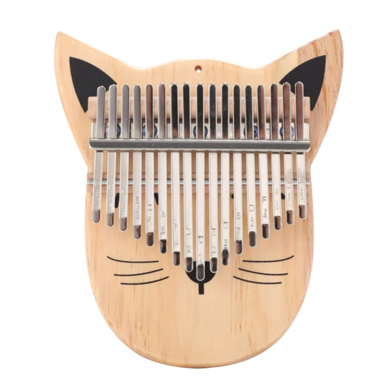 Kalimba 17 Keys Portable Thumb Piano Finger Piano Knock Piano Musical Instrument with Tuning Hammer & Piano Bag (cat) cat