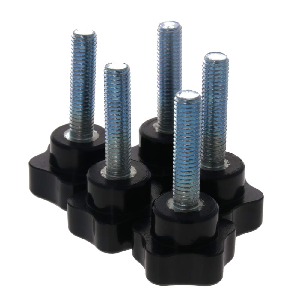 Othmro Black 8mm(M8) x 32mm Thread Replacement Star Hand Knob Tightening Screws 5Pcs