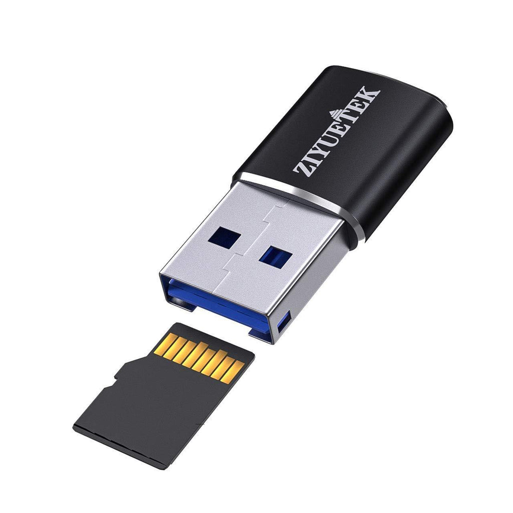 USB Micro SD Card Adapter,ZIYUETEK Aluminum USB 3.0 Portable Memory Card Reader Adapter for PC,Micro SDHC,Micro SDXC/TF Card Reader Adapter Black