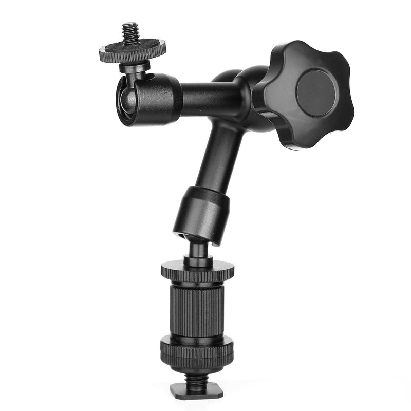 ChromLives 7'' Magic Arm, Articulating Magic Friction Arm Adjustable with Hot Shoe Mount 1/4'' Tripod Screw Compatible with DSLR Camera Rig/LCD/DV Monitor/LED Lights/Flash Light/Microphone