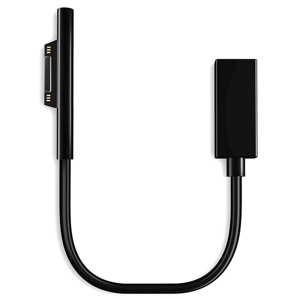 REEYEAR Connect to 15V/3A Female USB-C Charging Cable Compatible with Microsoft Surface Go. Pro 7/6 / 5/4 / 3, Surface BookSurface Laptop 45W Female USB-C Connector Black Cord 0.25Mtr