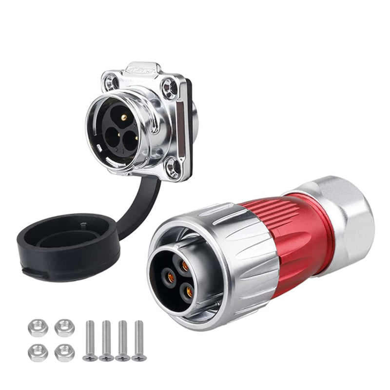 CNLINKO DH Series M20 Waterproof Connector 2/3/4/5/7/9/12 Pin Bayonet Connecting Type Metal Shell Soldering Cable Landscape Light Female Plug Male Socket IP67 Waterproof connectors 3pin