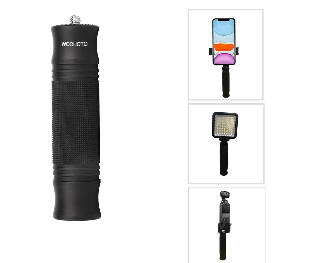 Woohoto All Metal Hand Grip Handheld Vlog Handle Stabilizer with 1/4'' Tripod Screw Threaded Socket for Osmo Mobile 3 2 iPhone 11Pro Max Samsung Google Canon Nilkon Sony Video Camera GoPro