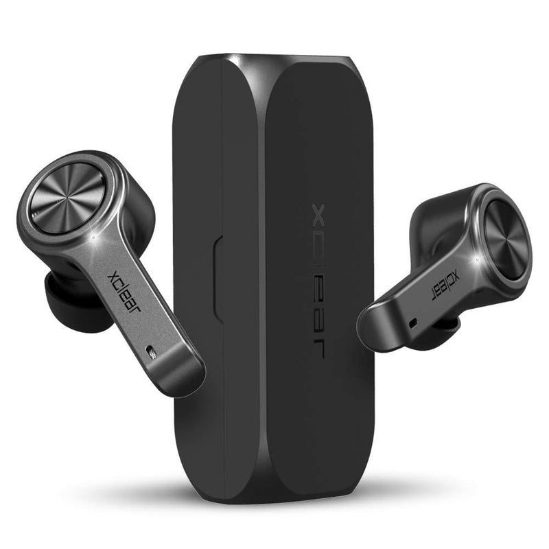 XClear Wireless Earbuds with Immersive Sounds True 5.0 Bluetooth in-Ear Headphones with Charging Case/Quick-Pairing Stereo Calls/Built-in Microphones/IPX5 Sweatproof/Pumping Bass for Sports Black