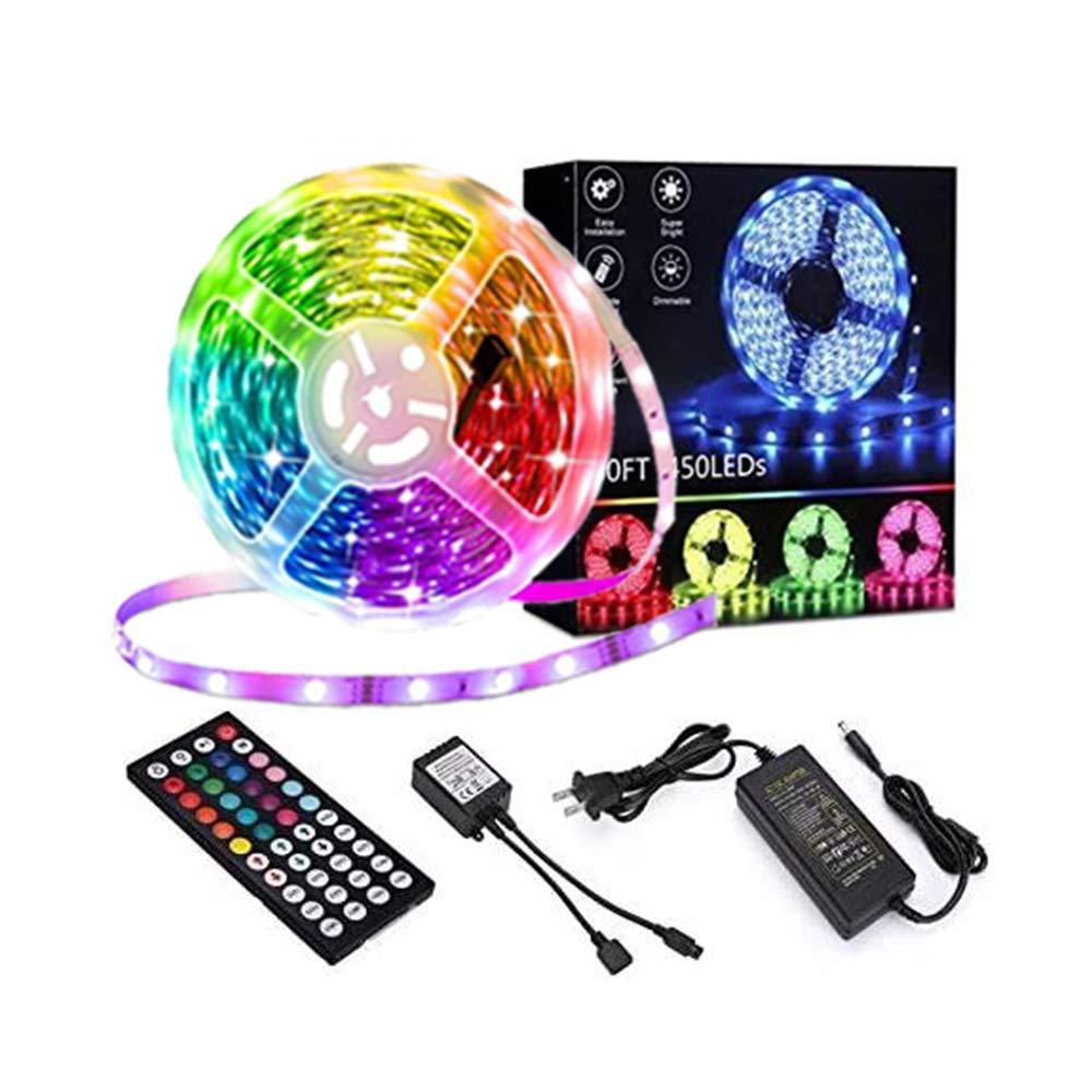 [AUSTRALIA] - 50ft/15M LED Strip Lights Kit,5050 SMD RGB Flexible Non-Waterproof LED Tape Lights with DC24V Power Supply 44Key IR Remote Controller for Indoors,Outdoors.Under Cabinet Lighting Bedroom,Living Room 