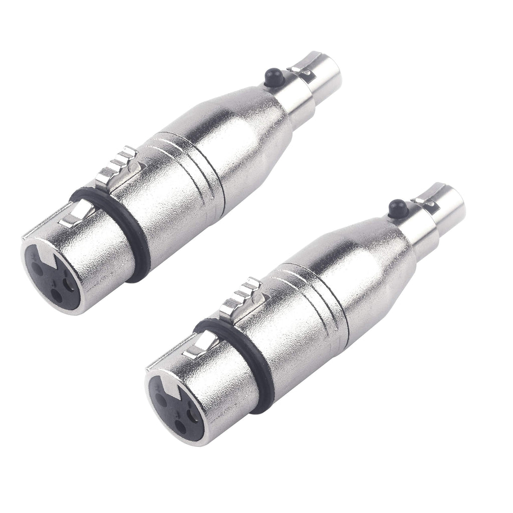 [AUSTRALIA] - Devinal Mini-XLR Female to XLR Female Adapter, 3Pin Mini-XLR TA3F to 3Pin XLR Connector, Nicked-Plated, Heavy Duty, Durable 2Pack XLR Female to Mini XLR Female 