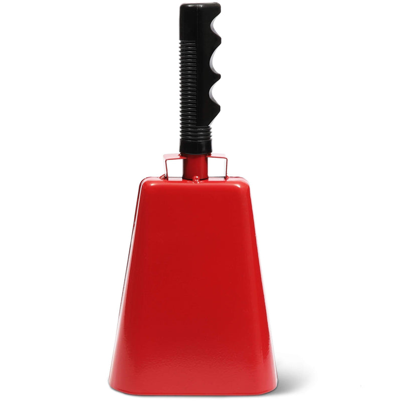 Cowbell with Handle, Red Noise Maker (11 Inches, 1 Bell)