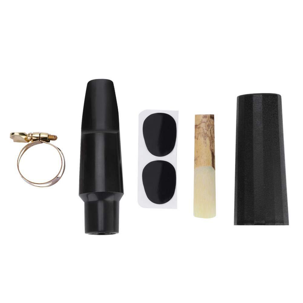 Vbest life ABS Tenor Sax Mouthpiece Set, Saxophone Mouthpiece Set with Cap Metal Buckle Reed Pads Musical Instruments