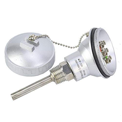 Zouminyy RTD PT100 Temperature Sensor Probe, Resistance Temperature Detection, 1/2" NPT Thread Thermocouple Terminal Head(50mm)