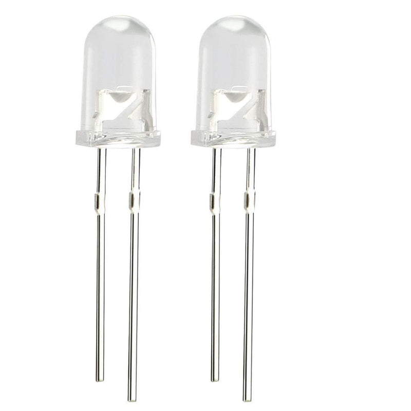 uxcell 50pcs 5mm Dia White LED Diode Lights Clear Round Transparent 3-3.4V 20mA Super Bright Lighting Bulb Lamps Electronic Component Light Emitting Diodes