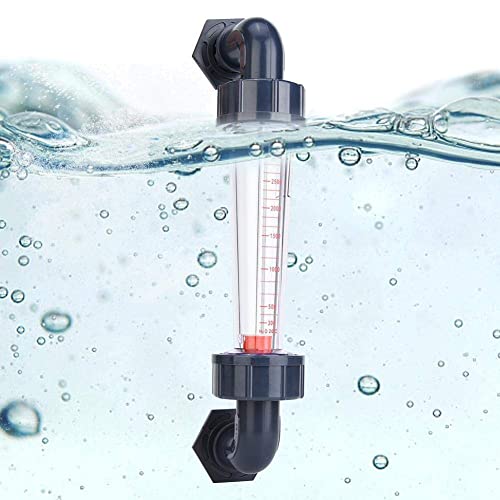 LZS-25W ABS Plastic Tube Type Liquid Flowmeter Waterflow Meter Liquid Measuring Tool with Elbow Head 300-3000LPH Male Thread ZG3/4- NPT3/4