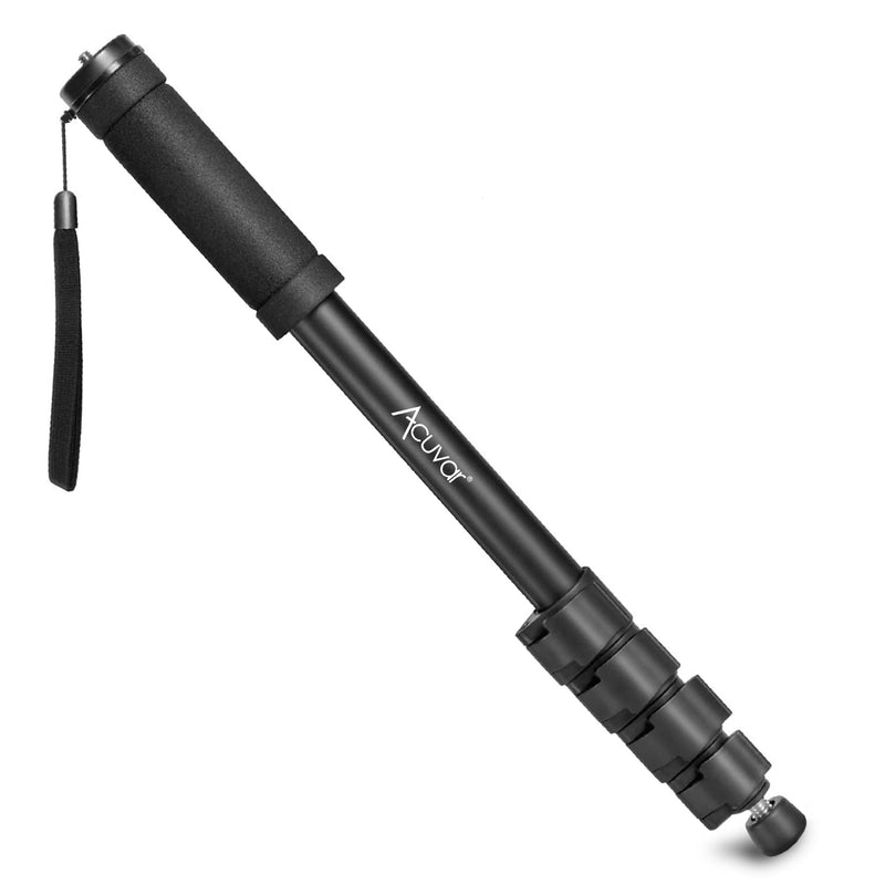 Acuvar 62" Inch Monopod with Integrated Safety Strap and 4 Section Extending Pole for All Digital Cameras, DSLR, Mirrorless, Compact Cameras