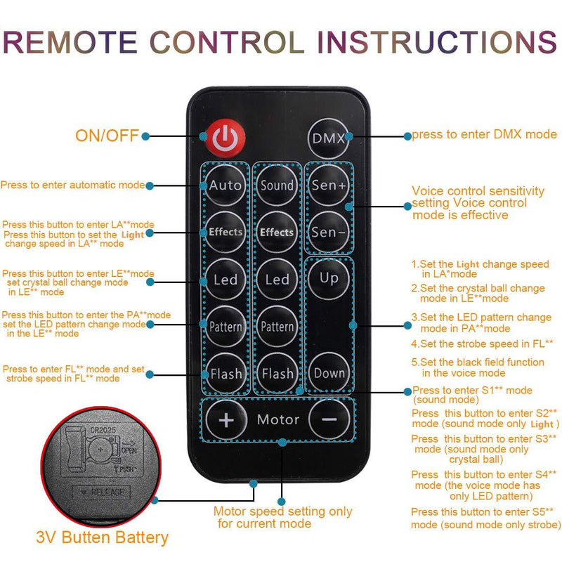Remote For MARYGEL 4 in 1 Stage Lights