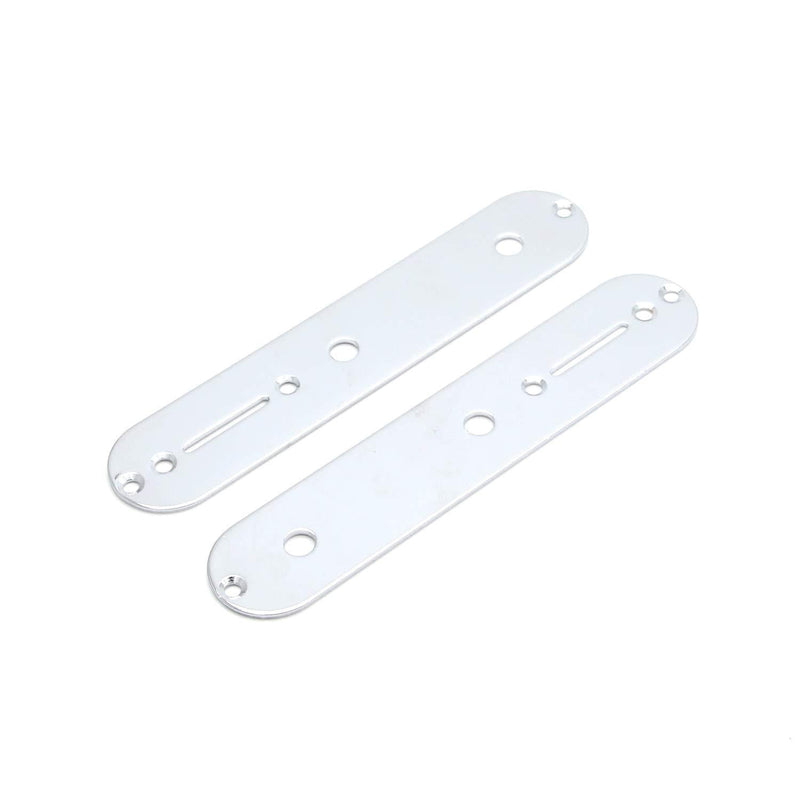 Geesatis 2 PCS Silver- Plated Telecaster Electric Guitar Control Plate for Fender Tele Guitar Accessories
