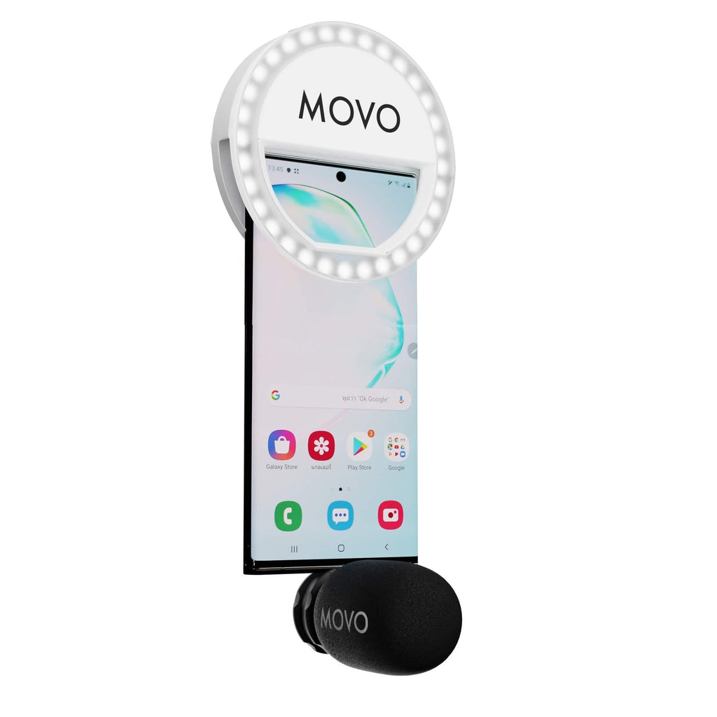 Movo Smartphone Video Kit with USB-C Microphone and LED Ring Light Compatible with Samsung Galaxy, LG, HTC Google, and Other USB-C Smartphones