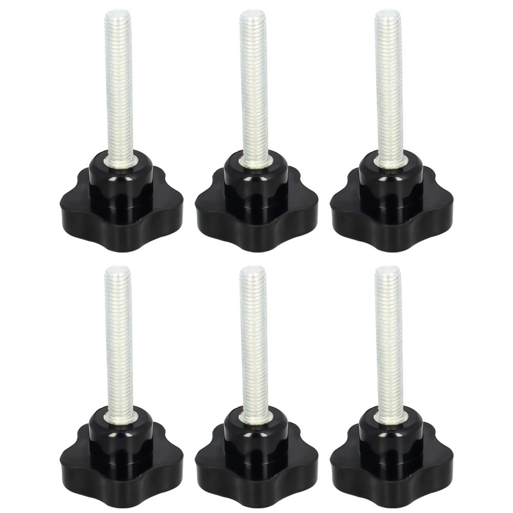 Othmro 6Pcs Star Lock Nut Rod Knobs, M10x50mm Thread Replacement Star Hand Knobs Tightening Screws Hand Tightening Knobs Quick Removal Replacement Parts for Saws Drill Presses Lathes Black 6 Pieces M10*50mm