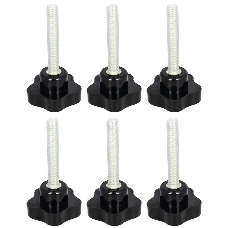 Othmro 6Pcs Star Lock Nut Rod Knobs, M10x50mm Thread Replacement Star Hand Knobs Tightening Screws Hand Tightening Knobs Quick Removal Replacement Parts for Saws Drill Presses Lathes Black 6 Pieces M10*50mm