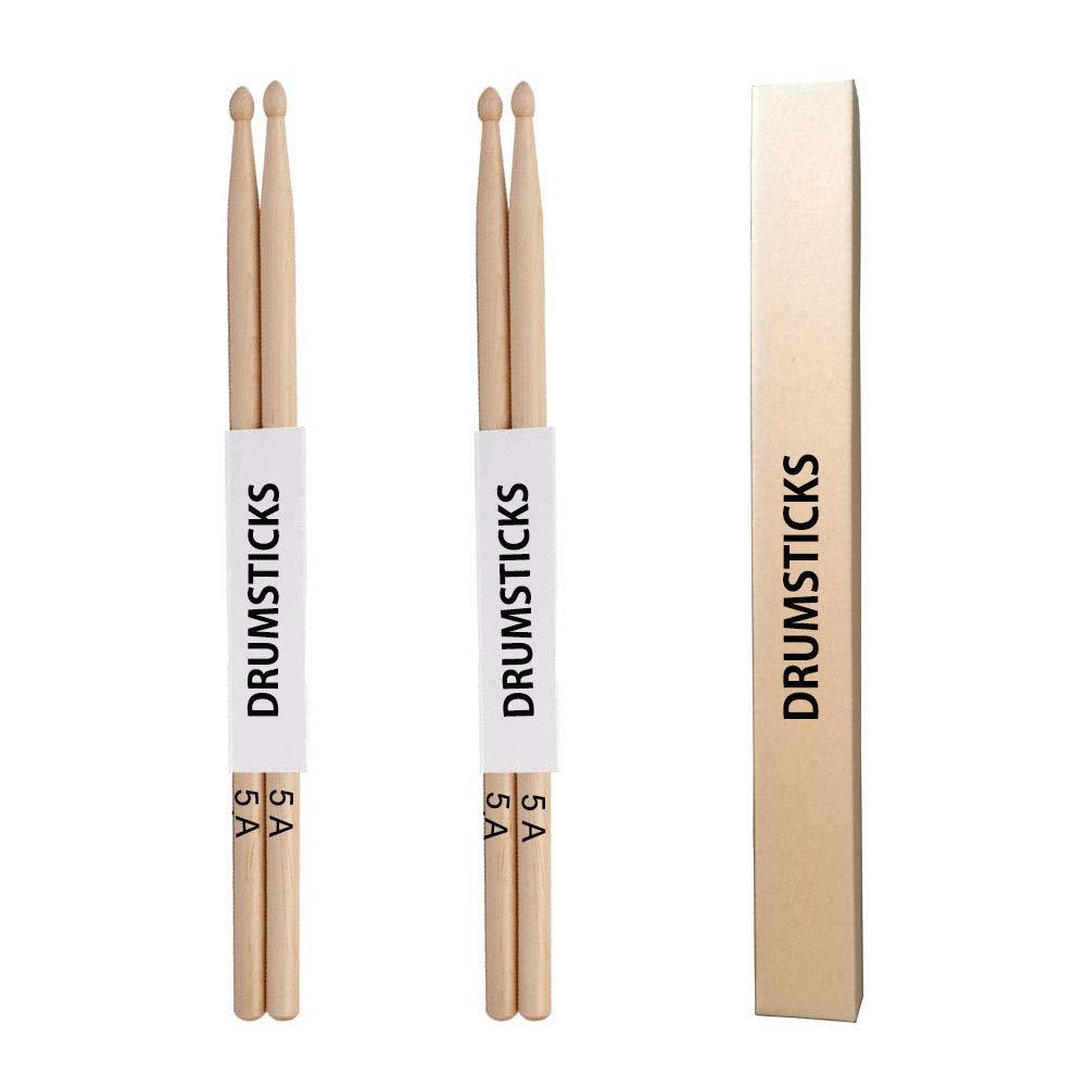 Drum Stick 5A Wood Handheld with 2 Pairs High Hardness Maple Wood Drumsticks for Church Party Prop Adults and Kids Percussion-Jinlop