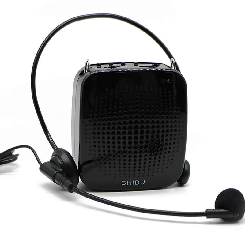 [AUSTRALIA] - SHIDU Voice Amplifier Microphone Headset, 15W Low Feedback Portable Mini PA Speaker and Mic System, Support USB/TF Card/Aux/MP3, Clear Sound Personal Small Pocket Amp for Teacher, Elderly ect 
