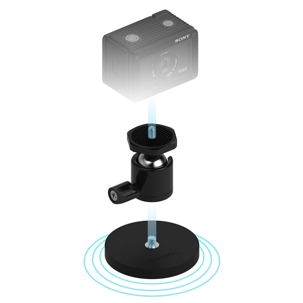 Sabrent Rubber-Coated Magnetic Mount for Action Cam and Small Cameras (CS-MG66) Small - 66mm Base