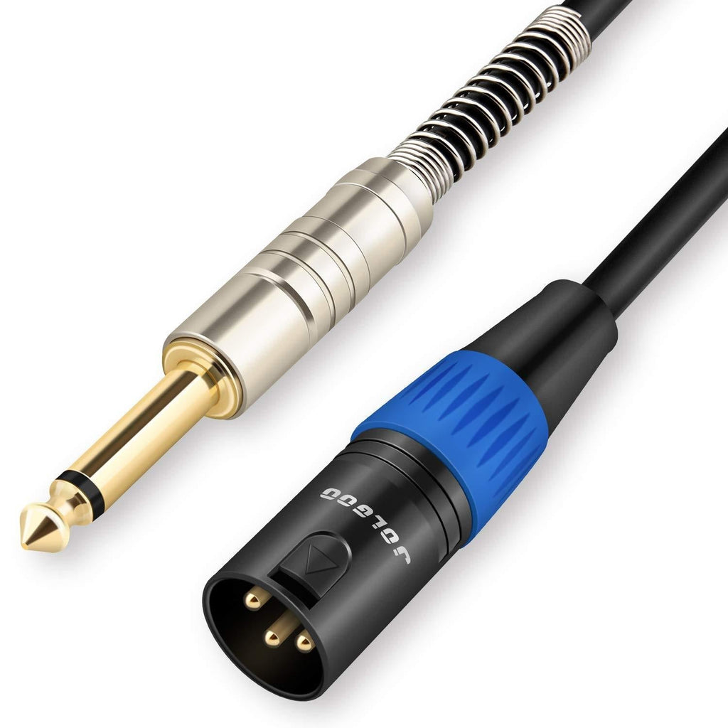 [AUSTRALIA] - 1/4 Inch TS Mono to XLR Male Cable, Unbalanced 6.35mm Mono Plug to 3-pin XLR Male, Quarter inch TS Male to XLR Male Microphone Cable, 10 Feet - JOLGOO 