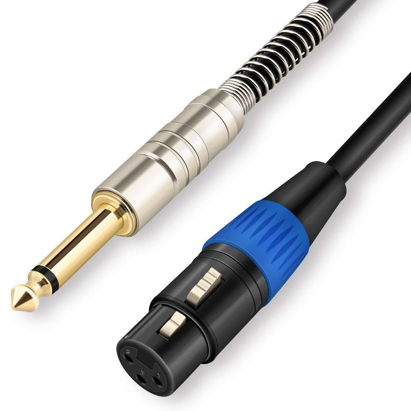 [AUSTRALIA] - XLR Female to 1/4" 6.35mm Mono TS Cable, Unbalanced XLR Female to 1/4" TS Plug Microphone Cable, 15 Feet / 5m - JOLGOO 