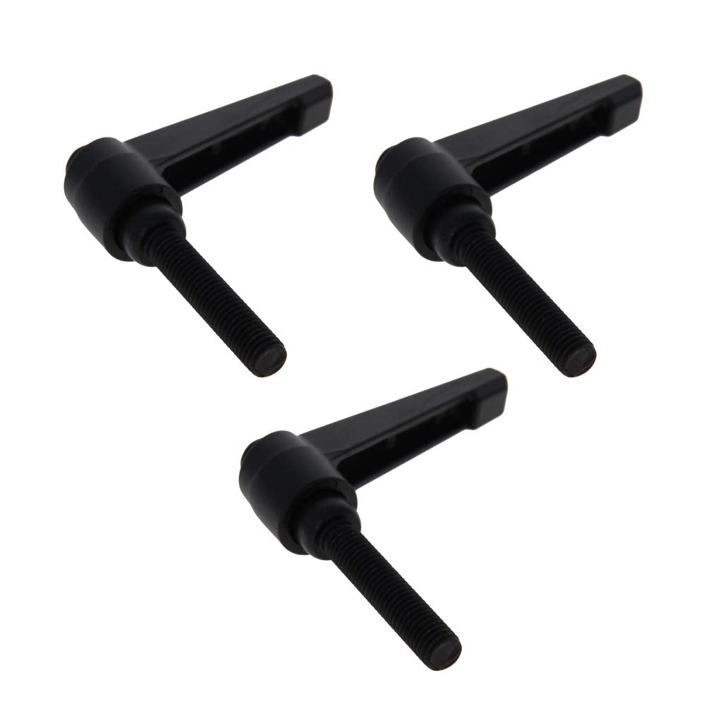 Othmro 3Pcs Clamping Lever Handle M8 Thread Push Button Ratchet Lever, Aluminum Alloy Adjustable Push Button Locking Handle with Male Threaded Stud M8*40mm Black M8x40，3pcs