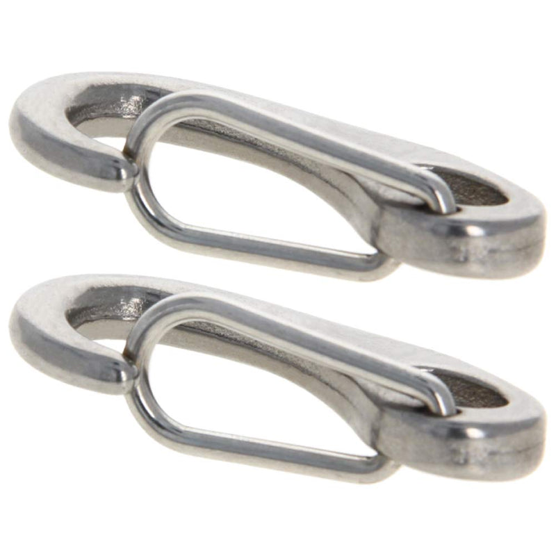 MroMax Carabiner Snap Hook, 304 Stainless Steel Spring Gate Snap Hook Clip 40mm/1.57" Length Marine Grade Lobster Claw, 2pcs