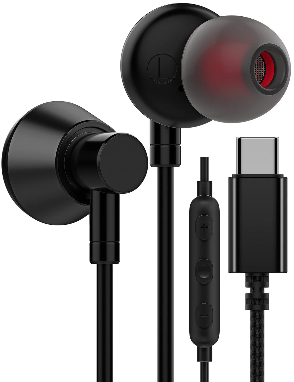 USB C Headphones, USB Type C Earphone Stereo in-Ear Earbuds Digital DAC Bass Noise Cancelling Headsets w/h Mic & Remote Control for Samsung Galaxy S22 S21 FE S20+ Ultra Google Pixel iPad Pro OnePlus