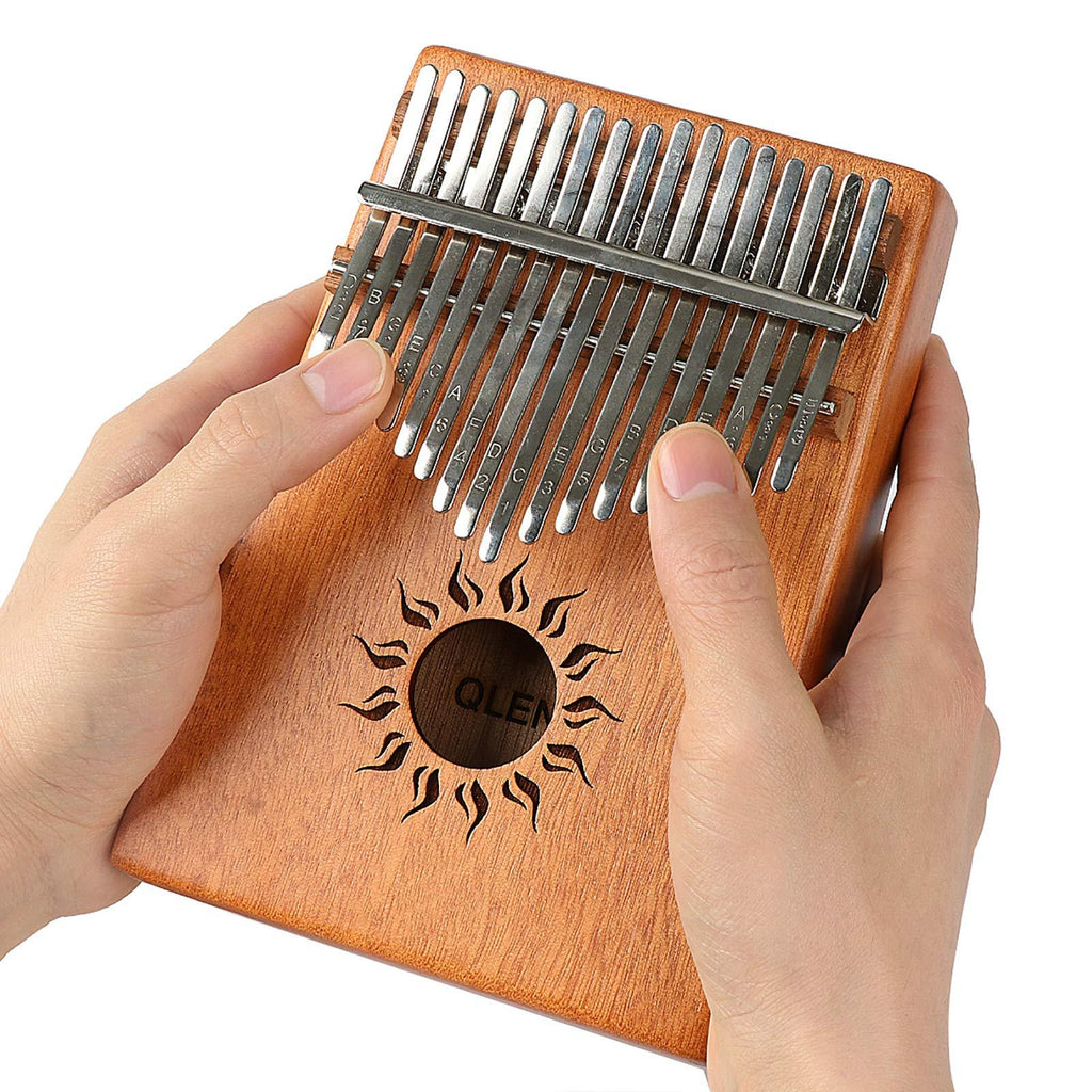 Kalimba - 17 Keys Thumb Piano, Perfect Christmas Gift for Kids and Adult Ancient African Mbira Finger Piano Made with Solid Mahogany Wood Including Study Instruction, Tune Hammer and Carrying Bag