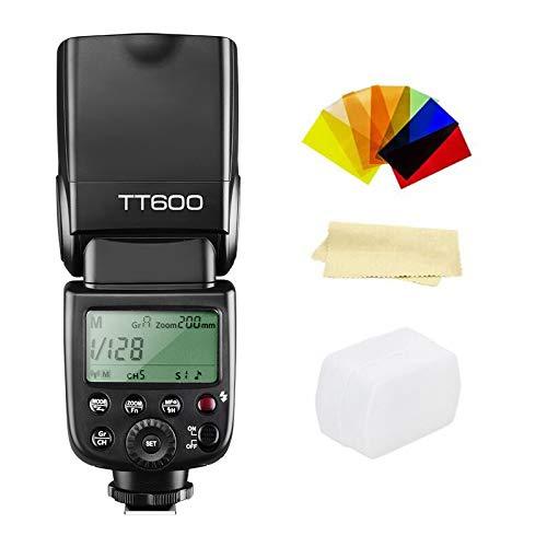 Godox TT600 GN60 2.4G 1/8000s Camera Flash Speedlite, 230 Full Power Flashes, 0.1-2.6s Recycle Time, Compatible for Canon, Nikon, Pentax, Olympus and Other DSLR Cameras with Standard Hotshoe & Filte