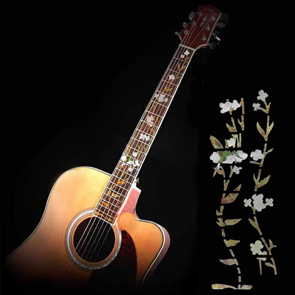 Guitar Fretboard Stickers Markers Inlay Sticker Decals for Guitar& Bass-Elegant Flowers and Plants