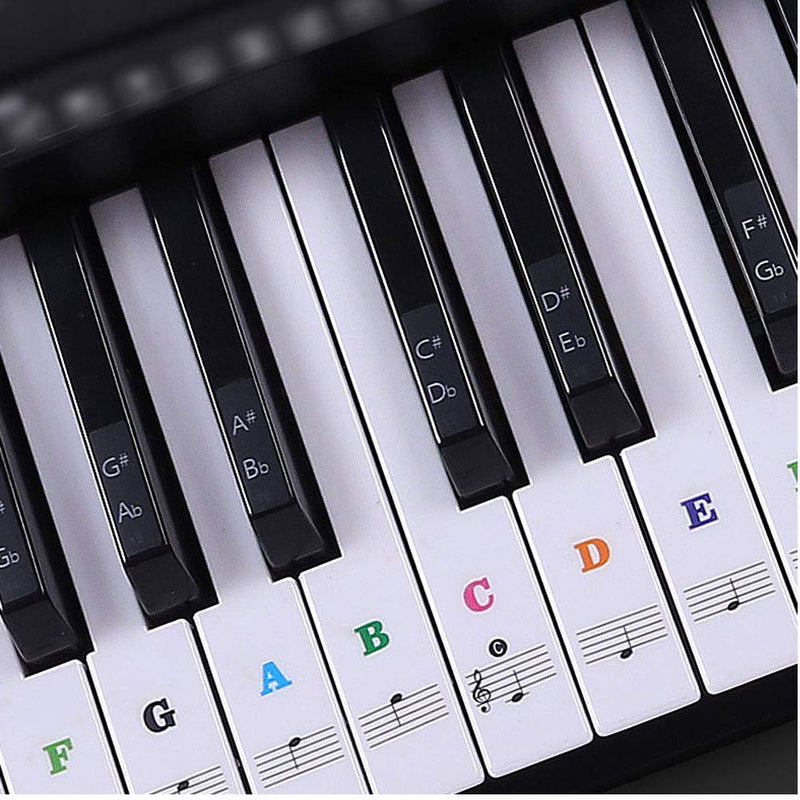 Piano Stickers for Keys, Colorful Piano Keyboard Stickers for 88/61/54/49/37 Full Set Stickers Kids Learning Piano, Removable, Leaves No Residue, Multi-Color,Ideal for piano beginners