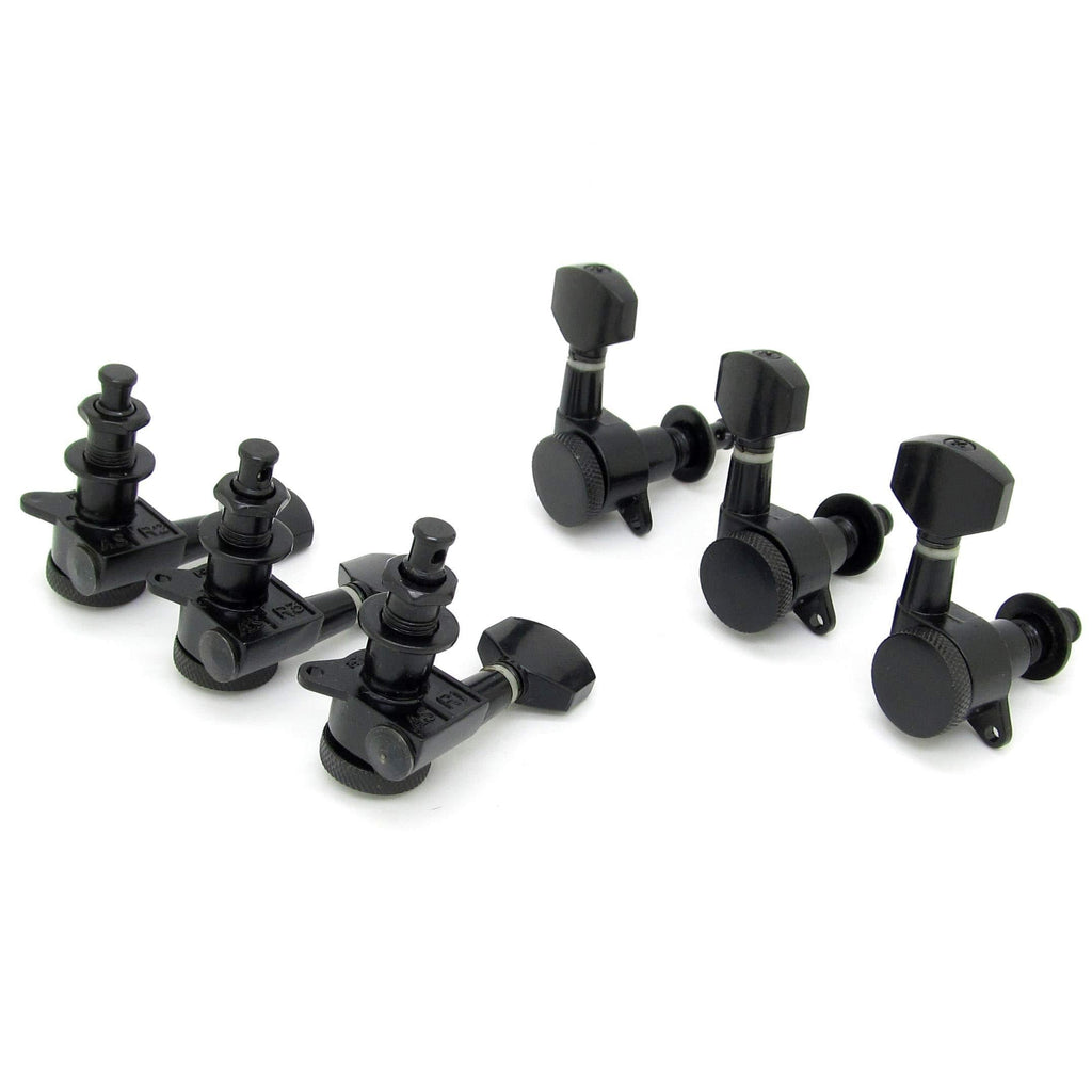 Acoustic Guitar String Tuning Pegs Tuners Keys Machine Heads Balck Set of 6R Parts M