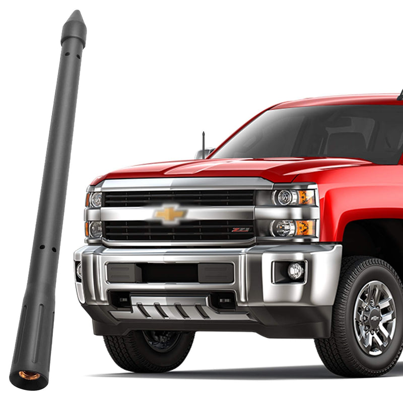 KSaAuto Antenna for GMC Sierra Chevy Silverado 1500 2500 3500 (2007-2021), Rocket Style, 8 inches Rubber Antenna Replacement Mast, Designed for Optimized FM/AM Radio Reception (M7 Thread)