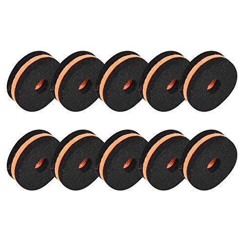 Dilwe Cymbal Stand Felt, 10 Pcs Cymbal Stand Felt 35mm Black Orange Cymbal Protection Sleeve Replacement Part