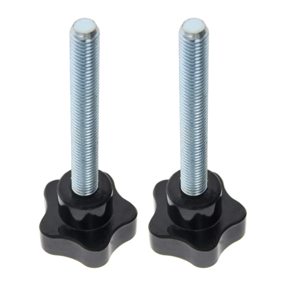 Othmro 2Pcs Star Lock Nut Rod Knobs, M8x40mm Male Thread Replacement Star Hand Knobs Tightening Screws Hand Tightening Knobs Quick Removal Replacement Parts for Saws Drill Presses Lathes Black