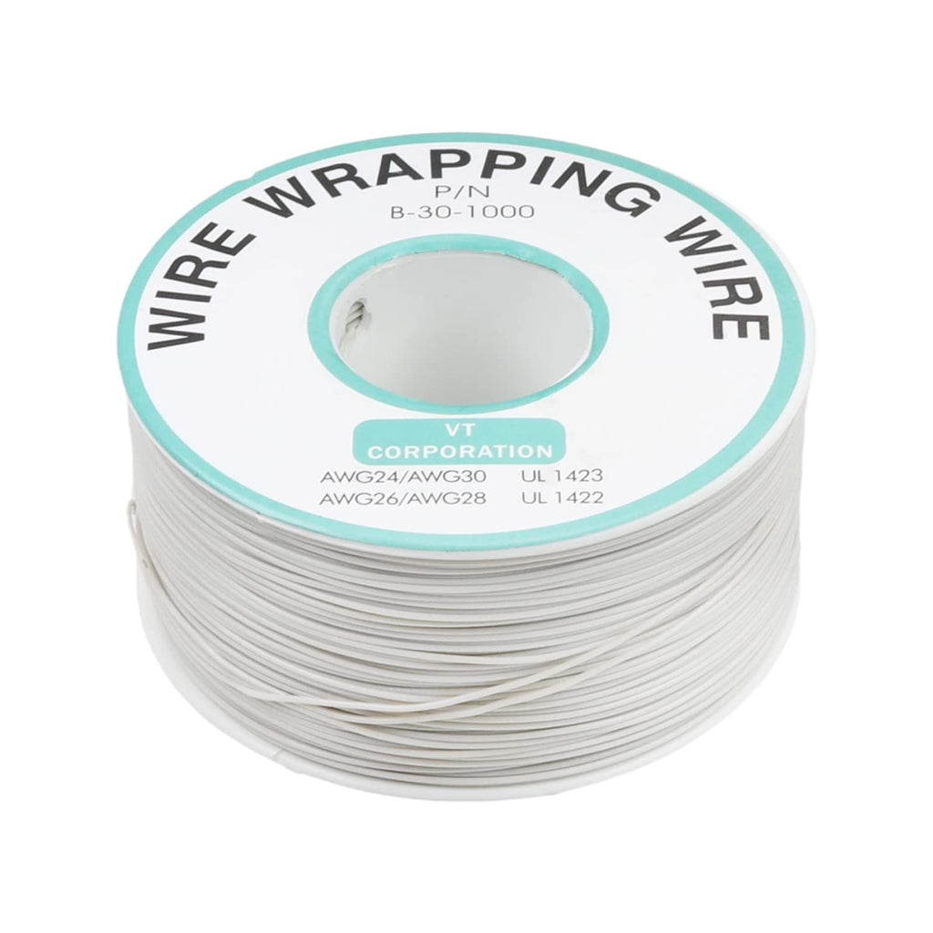 Fielect OK Wire Tin Plated Copper Cord Wire Wrapping 30 AWG 250m Length White white;250M