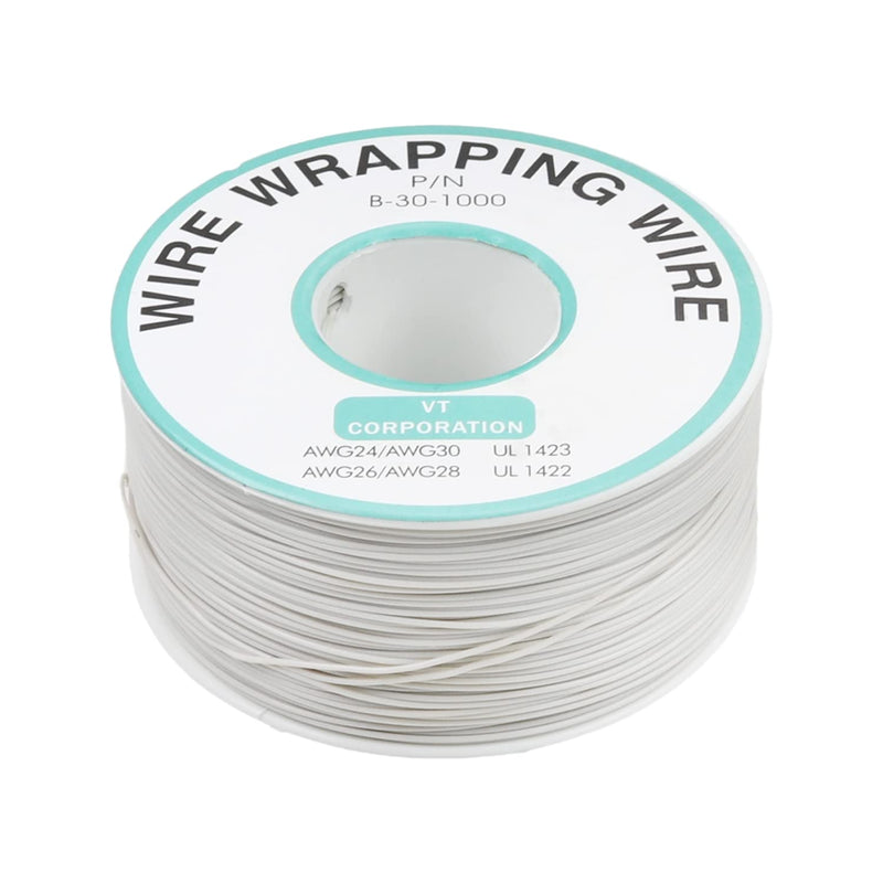 Fielect OK Wire Tin Plated Copper Cord Wire Wrapping 30 AWG 250m Length White white;250M