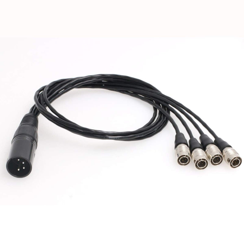 SZRMCC XLR 4 Pin Male to 4 Split Hirose 4 Pin Male Power Cable for Zaxcom Sound Devices 688 664 Zoom F8