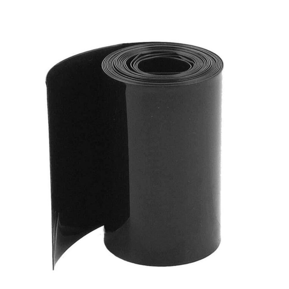 Black Battery Heat Shrinkable Tubing,3m (1Roll) of 0.15x250mm Battery Pack Wrap Heat Shrink Sleeve for 18650 21700 AA AAA 18500 20700 26650 Battery Pack 250mm Black