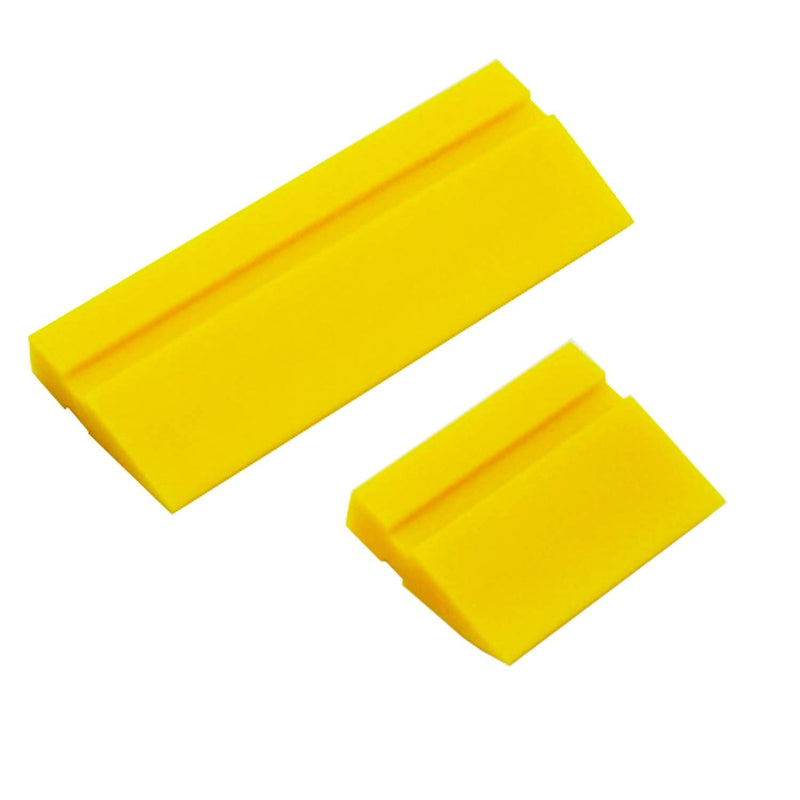 ECOmorning 2Piece DIY Mini Squeegee Silicone Squeegee Window Tint Squeegee for for Window Glass, Mirror, Shower - Yellow 2pcs