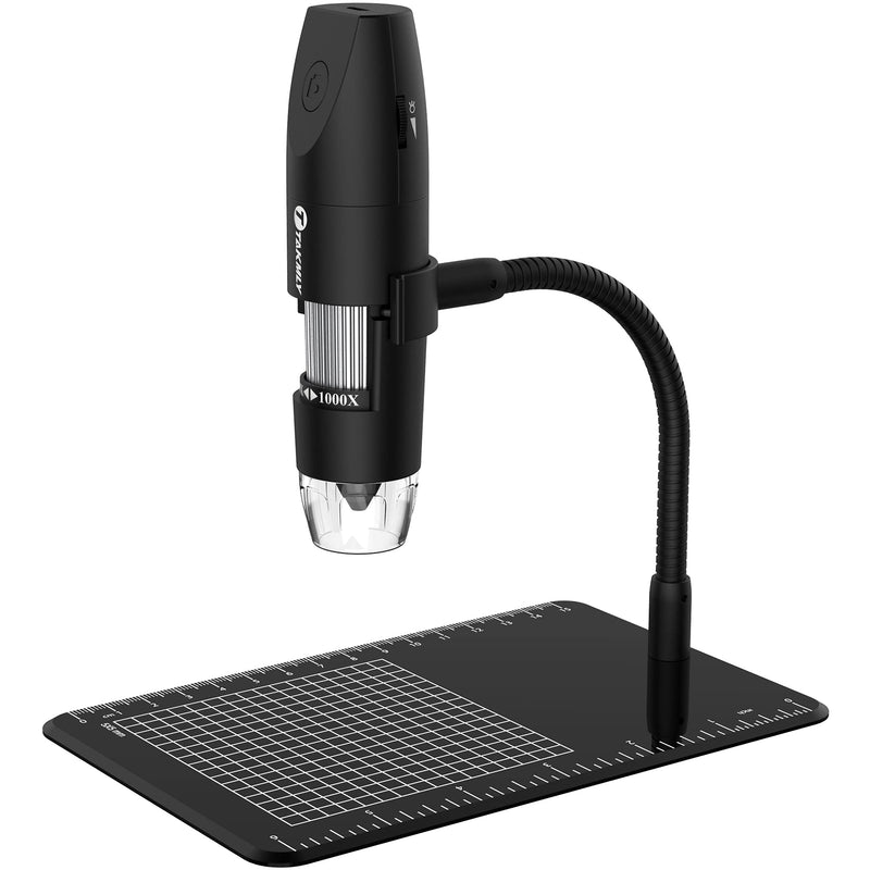[AUSTRALIA] - Wireless Digital Microscope Handheld USB HD Inspection Camera 50x-1000x Magnification with Flexible Stand Compatible with iPhone, iPad, Samsung Galaxy, Android, Mac, Windows Computer (Black) 